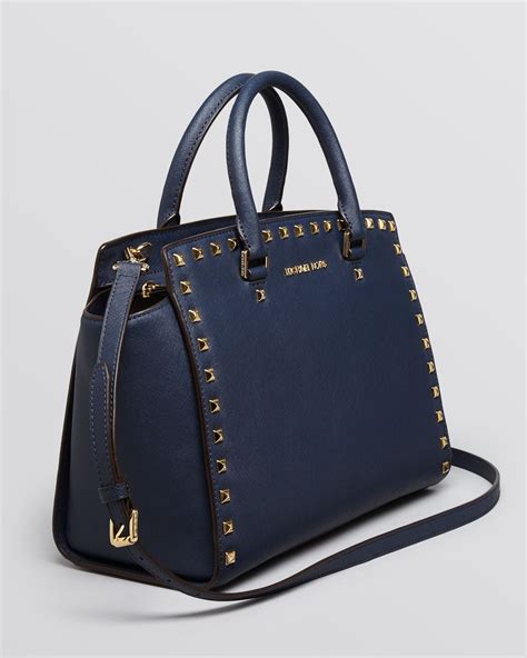 michael kors selma microstud black tote bag|Michael Kors selma satchel.